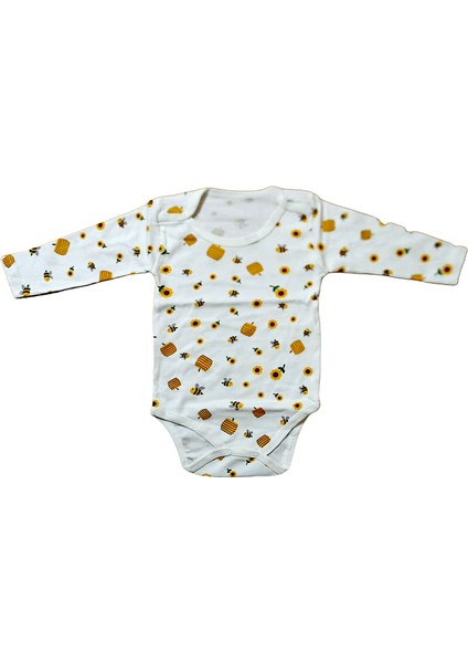 Baby Arı Desen Çocuk Çocuk Body Ikili Set. (. 1-3-6-9 Ay)(1- 1,5 -2 -3 Yaş) Pamuk