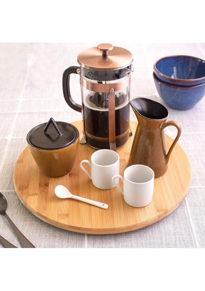 Tekno Trust Bambu 360 Derece Dönen Yuvarlak Lüx Servis Sunum Tabağı Pizza Peynir Sunum Tahtası 30CM