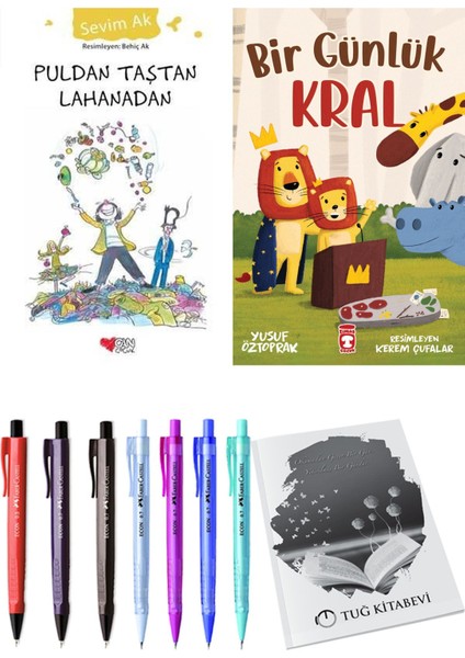 Bir Günlük Kral ve Puldan Taştan Lahanadan 2'li Set - Kalem