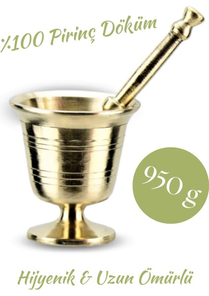 Tekno Trust Sarı Pirinç Döküm Havan 945 G - 10X9 cm