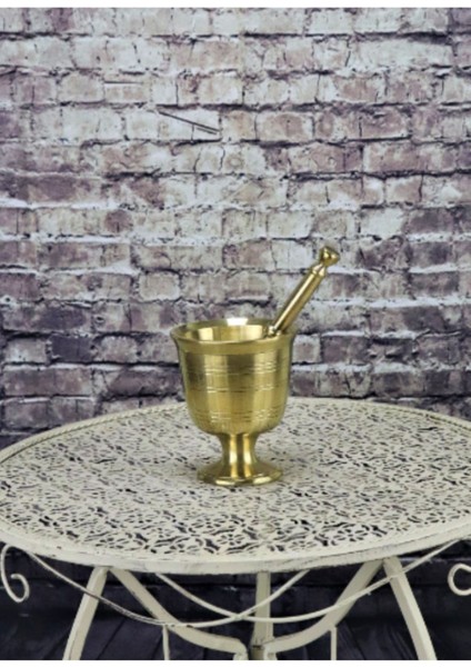 Tekno Trust Sarı Pirinç Döküm Havan 945 G - 10X9 cm