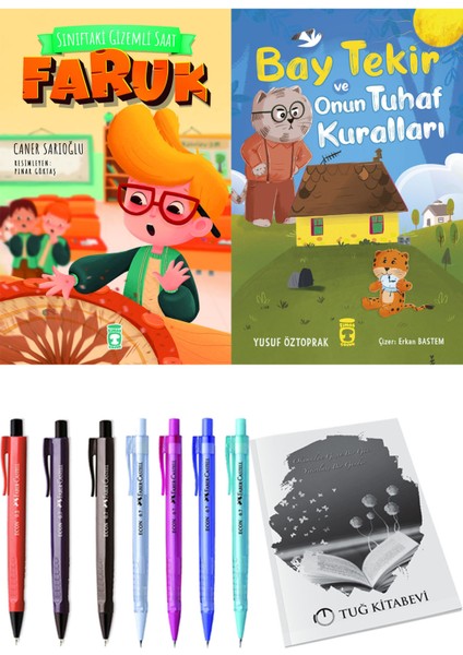Bay Tekir ve Onun Tuhaf Kuralları ve Sınıftaki Gizemli Saat Faruk 2'li Set - Kalem