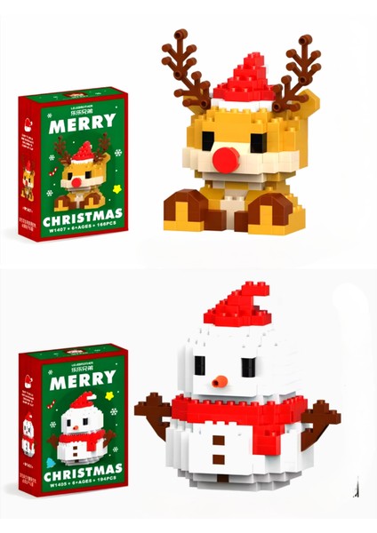 DEK Toy Store Bricks Yılbaşı Özel Seri Geyik - Kardan Adam Figür 3D Puzzle Yapboz Hobi Ev Süsleme Koleksiyon