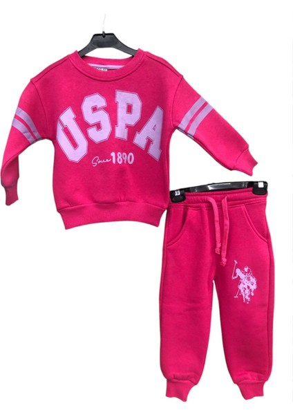 Pembe Işlemeli Uspa Eşofman Takımı