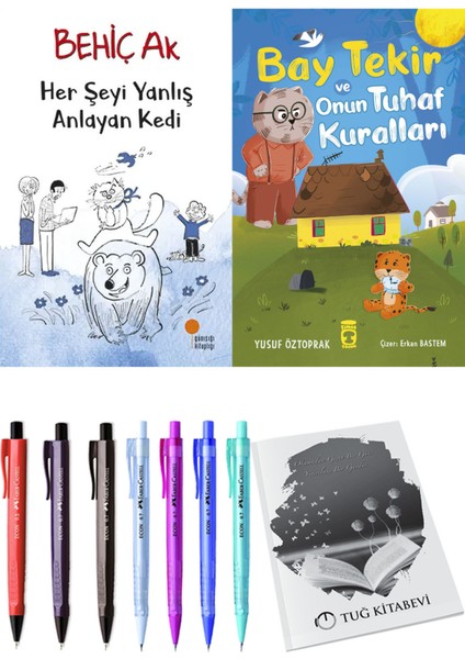 Bay Tekir ve Onun Tuhaf Kuralları ve Her Şeyi Yanlış Anlayan Kedi 2'li Set - Kalem