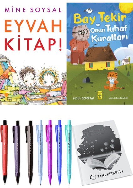 Bay Tekir ve Onun Tuhaf Kuralları ve Eyvah Kitap! 2'li Set - Kalem