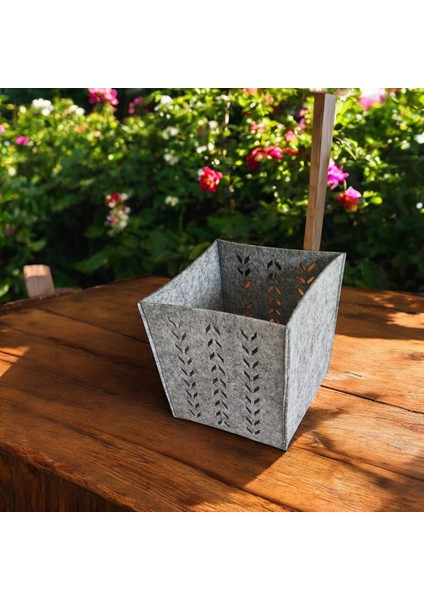 Dekoratif Kutu Organizer Saklama Sepeti 3 Adet 16x16x16 Cm 3 Mm Keçe