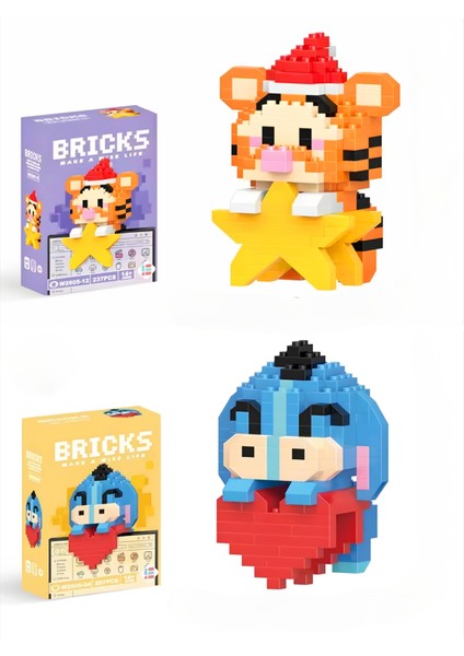 DEK Toy Store Bricks Yeni Yıl Özel Seri Tiger Eeyor Figür 3D Yapı Blokları Puzzle Yapboz Hobi