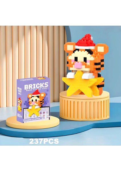 DEK Toy Store Bricks Yeni Yıl Özel Seri Tiger Eeyor Figür 3D Yapı Blokları Puzzle Yapboz Hobi