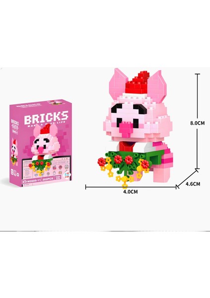 DEK Toy Store Bricks Yeni Yıl Özel Seri Winnie The Pooh - Piglet Figür Yapı 3D Blokları Yapboz Puzzle