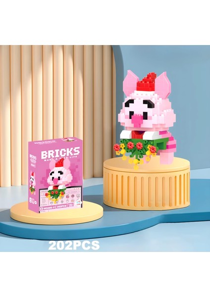 DEK Toy Store Bricks Yeni Yıl Özel Seri Winnie The Pooh - Piglet Figür Yapı 3D Blokları Yapboz Puzzle