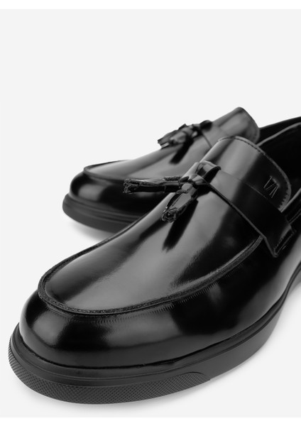 Erkek Hakiki Deri Siyah Açma Loafer Ayakkabı 698 1113-3 Erk Ayk Y24 Sıyah Acma modelleri