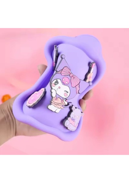 Kuromi Sanrio Yan Omuz Askılı Çocuk Silikon Kız Çanta Cüzdan Ayarlanabilir Askı Çıkabilir