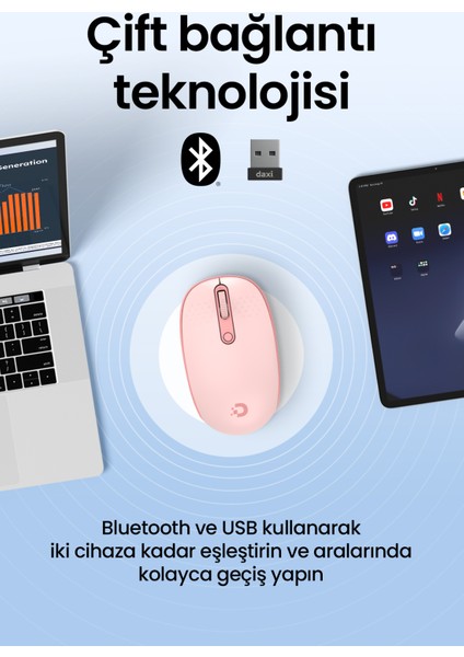 MX400 Prime Pro Sessiz Kablosuz Mouse Bluetooth ve 2.4ghz Wireless Bağlantı - Ayarlanabilir Dpı