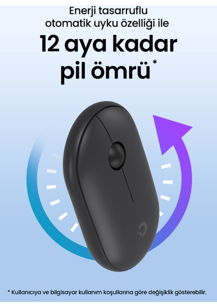 MX300 Mobile Pro Sessiz Kablosuz Mouse Bluetooth ve 2.4ghz Wireless Bağlantı