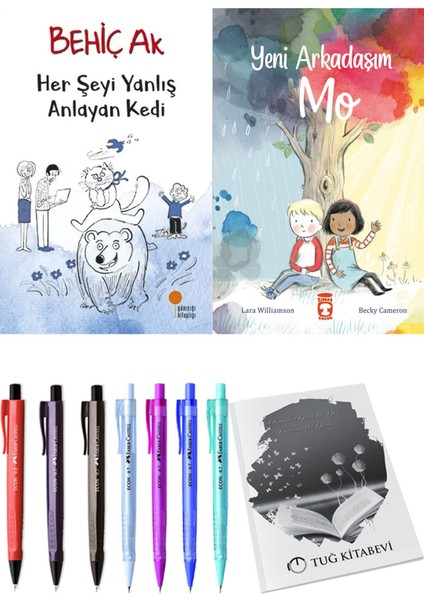 Yeni Arkadaşım Mo ve Her Şeyi Yanlış Anlayan Kedi 2'li Set - Kalem