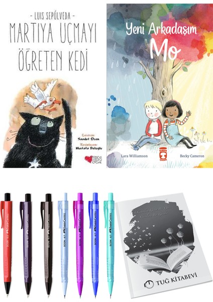 Yeni Arkadaşım Mo ve Martıya Uçmayı Öğreten Kedi 2'li Set - Kalem