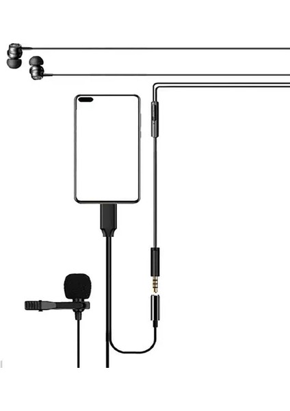 MF-YM63H Iphone Lightning Telefon Yaka Mikrofonu (Kulaklık Çıkışlı)