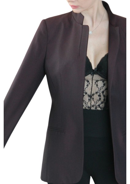 Lakshmı Dik Yaka Blazer Ceket - Bordo