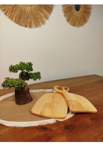 2'li Ahşap Kesme ve Doğrama Sunum Tahtası Seti, 34x27 cm, şık ve kullanışlı fiyatları