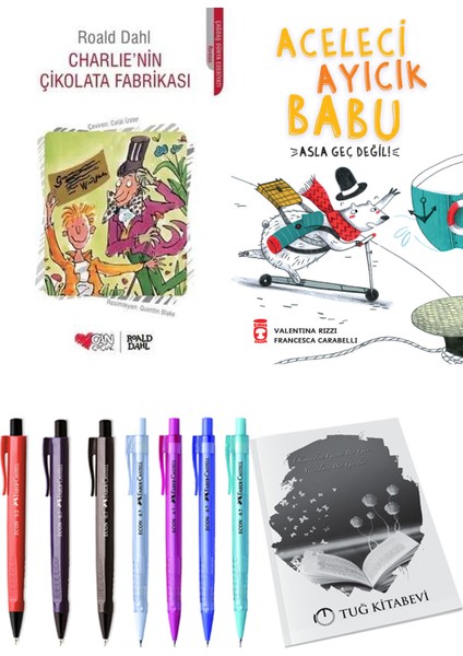 Aceleci Ayıcık Babu Asla Geç Değil ve Charlie'nin Çikolata Fabrikası 2'li Set - Kalem