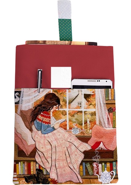 Desenli Yıkanabilir Cepli Kitap Kılıfı 20 x 25 cm Çok Amaçlı Çanta Book Cover PLNNEW2853