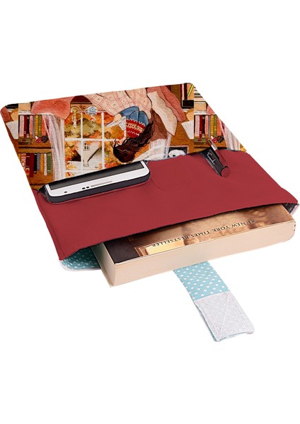 Desenli Yıkanabilir Cepli Kitap Kılıfı 20 x 25 cm Çok Amaçlı Çanta Book Cover PLNNEW2853 fiyatları