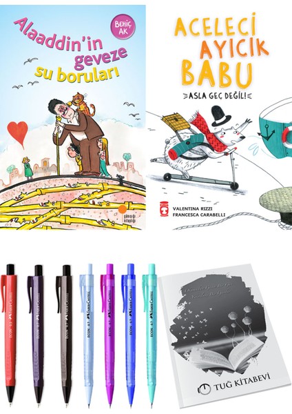Aceleci Ayıcık Babu Asla Geç Değil ve Alaaddin’in Geveze Su Boruları 2'li Set - Kalem