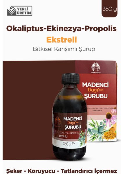 Mesir-i Şifa Propolis Şurubu Okaliptus Ekinezya Propolis Ekstreli Bitkisel Karışımlı Şurup 350 gr