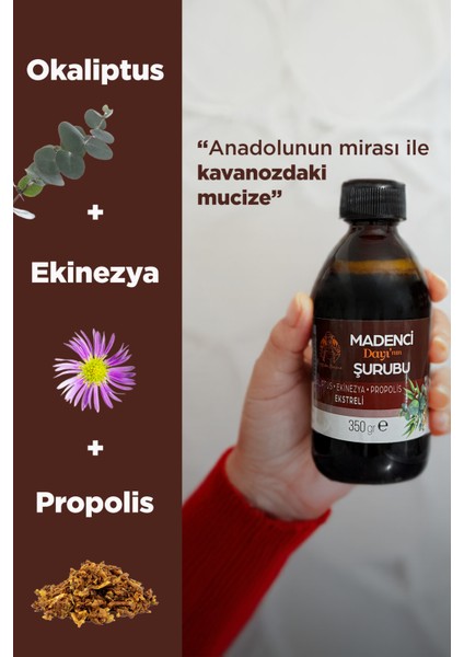 Mesir-i Şifa Propolis Şurubu Okaliptus Ekinezya Propolis Ekstreli Bitkisel Karışımlı Şurup 350 gr