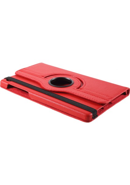 360° Dönebilen Stand Tasarımı Litchi Doku Deri Samsung Galaxy A7 Lite 8.7 Inç T220 T225 Tablet Kılıfı (Yurt Dışından)