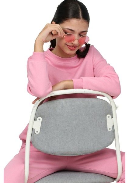 Kız Çocuk Paçası Lastikli 3 Iplik Şardonlu Içi Pamuklu Basic Bisiklet Yaka Eşofman Takımı fırsatları