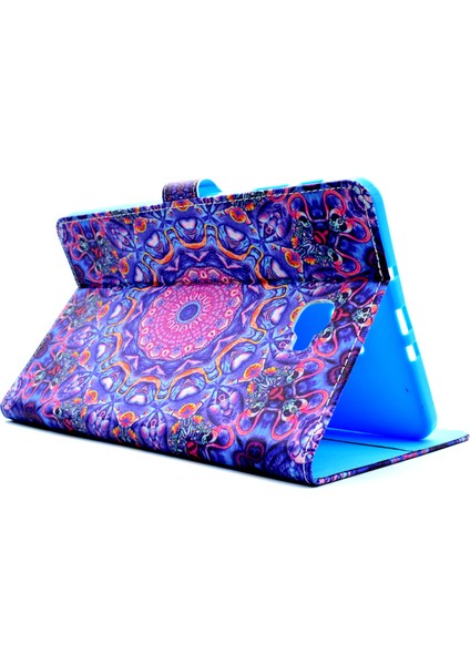 Samsung Tab A 10.1(2016)T580 T585 ve Bohem Desenli Cüzdan Deri Desenli Standlı Tablet Kılıfı (Yurt Dışından)