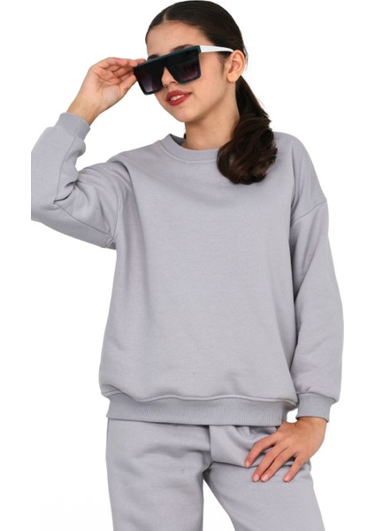 Kız-Erkek Çocuk Paçası Lasitkli 3 Iplik Şardonlu Içi Pamuklu Basic Bisiklet Yaka Eşofman Takımı fiyatları