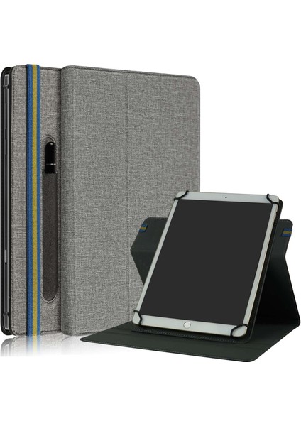 Evrensel 9 11 Inç Pu Deri+Kumaş 360 Derece Dönebilen Folyo Stand Koruyucu Tablet Kılıfı (Yurt Dışından)