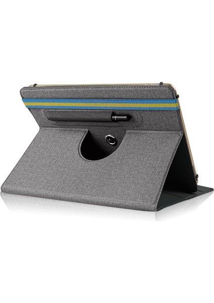 Evrensel 9 11 Inç Pu Deri+Kumaş 360 Derece Dönebilen Folyo Stand Koruyucu Tablet Kılıfı (Yurt Dışından)