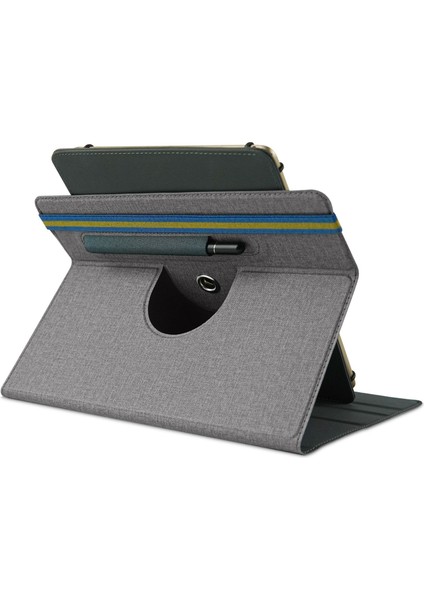 Evrensel 9 11 Inç Pu Deri+Kumaş 360 Derece Dönebilen Folyo Stand Koruyucu Tablet Kılıfı (Yurt Dışından)