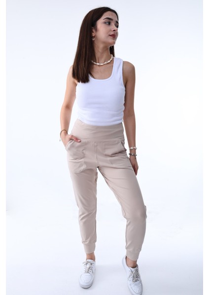 Kadın Yüksek Bel Ultra Esnek Eşofman Altı Jogger Pantolon