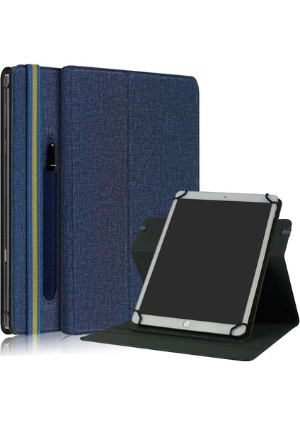 Evrensel 9 11 Inç Pu Deri+Kumaş 360 Derece Dönebilen Folyo Stand Koruyucu Tablet Kılıfı (Yurt Dışından)