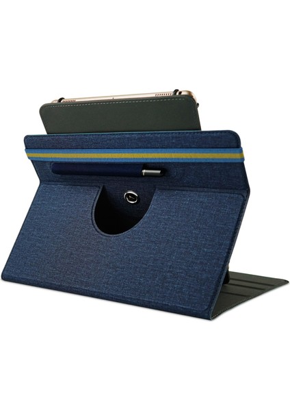 Evrensel 9 11 Inç Pu Deri+Kumaş 360 Derece Dönebilen Folyo Stand Koruyucu Tablet Kılıfı (Yurt Dışından)