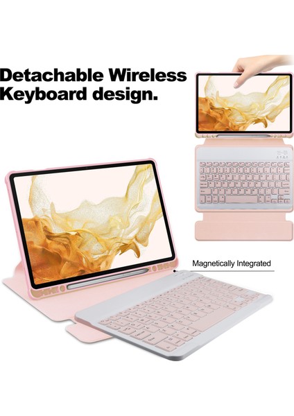 Samsung Galaxy Tab S10 Plus 360° Döner Stand Pu Deri+Akrilik (Klavyesiz) Tablet Kılıfı (Yurt Dışından)