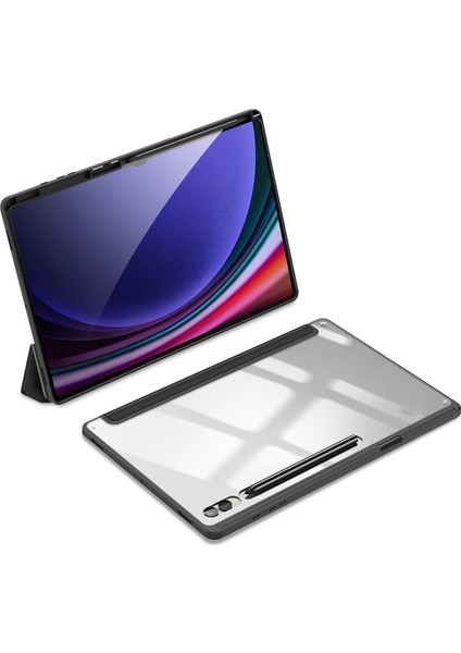 Samsung Galaxy Tab S10 Ultra Pu Deri Üç Katlı Standlı Tablet Kılıfı (Yurt Dışından)
