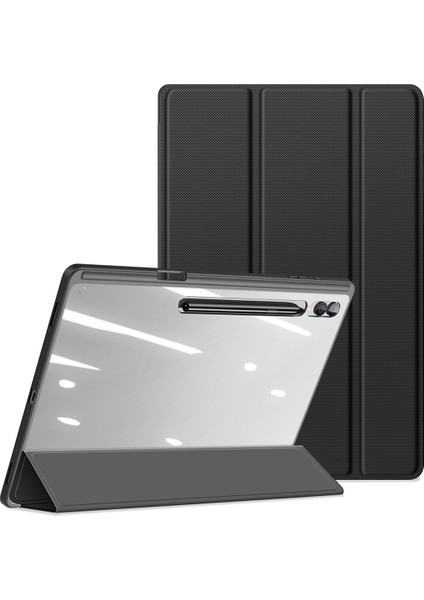 Samsung Galaxy Tab S10 Ultra Pu Deri Üç Katlı Standlı Tablet Kılıfı (Yurt Dışından)