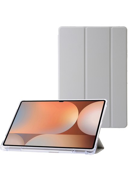 Samsung Galaxy Tab S10 Ultra Üç Katlı Standlı Deri+TPU Akrilik Arka Tablet Kılıfı (Yurt Dışından)