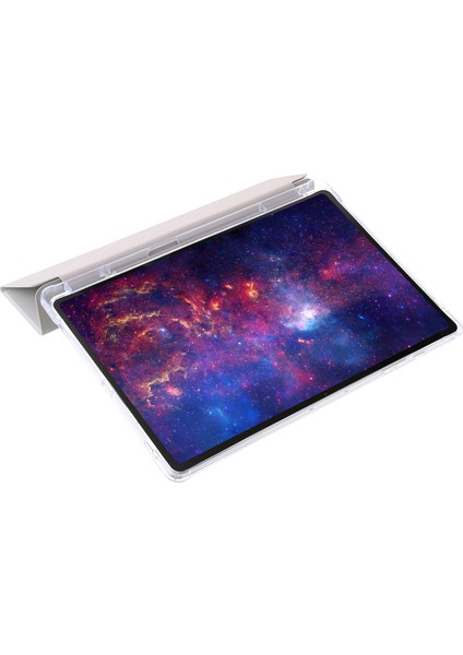 Samsung Galaxy Tab S10 Ultra Üç Katlı Standlı Deri+TPU Akrilik Arka Tablet Kılıfı (Yurt Dışından)