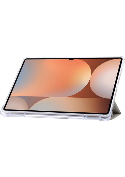 Samsung Galaxy Tab S10 Ultra Üç Katlı Standlı Deri+TPU Akrilik Arka Tablet Kılıfı (Yurt Dışından)