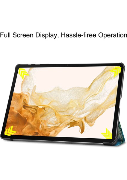 Samsung Galaxy Tab S10+ Desenli Baskı Deri Standlı Kayısı Çiçeği Tablet Kılıfı (Yurt Dışından)