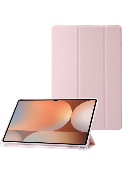 Samsung Galaxy Tab S10 Ultra Üç Katlı Standlı Deri+TPU Akrilik Arka Tablet Kılıfı (Yurt Dışından)