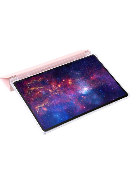 Samsung Galaxy Tab S10 Ultra Üç Katlı Standlı Deri+TPU Akrilik Arka Tablet Kılıfı (Yurt Dışından)