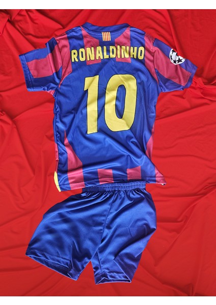 Halı Sahaya Uygun Tişört Forma Bordo Mavi Ronaldinho Barca